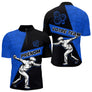 Polo Pétanque Sport Bleu Noir - Joueur Nom & Équipe - Polo Zippé Homme