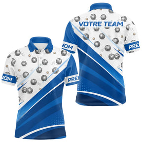 Polo Pétanque Sport Chic Bleu Blanc – Boules et Rayures - Polo Homme