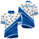 Polo Pétanque Sport Chic Bleu Blanc – Boules et Rayures - Polo Zippé Homme