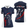 Polo Pétanque Sport Homme Femme - Personnalisé Bleu Rouge - Polo Zippé Femme