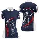 Polo Pétanque Sport Homme Femme - Personnalisé Bleu Rouge - Polo Zippé Femme