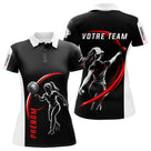 Polo Pétanque Sport Homme Femme - Personnalisé Noir Rouge - Polo Femme