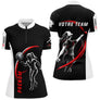 Polo Pétanque Sport Homme Femme - Personnalisé Noir Rouge - Polo Zippé Femme