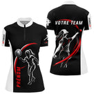 Polo Pétanque Sport Homme Femme - Personnalisé Noir Rouge - Polo Zippé Femme