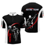 Polo Pétanque Sport Homme Femme - Personnalisé Noir Rouge - Polo Zippé Homme