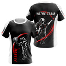 Polo Pétanque Sport Homme Femme - Personnalisé Noir Rouge - T-Shirt Femme
