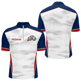 Polo Pétanque Sport Personnalisé - Bleu Blanc Rouge Couleurs - Polo Zippé Homme