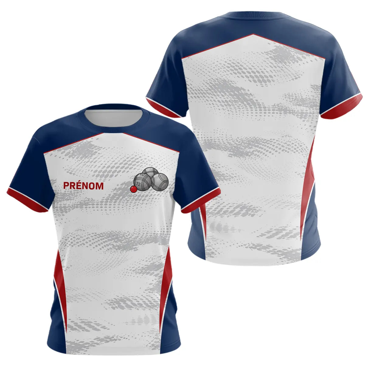Polo Pétanque Sport Personnalisé - Bleu Blanc Rouge Couleurs - T-Shirt Femme