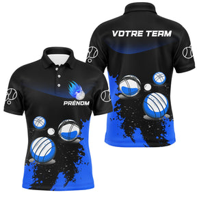 Polo Pétanque Sport Personnalisé - Boules Bleu Électrique - Polo Homme