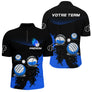 Polo Pétanque Sport Personnalisé - Boules Bleu Électrique - Polo Zippé Homme