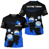 Polo Pétanque Sport Personnalisé - Boules Bleu Électrique - T-Shirt Homme