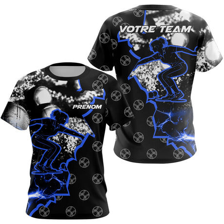Polo Pétanque Sportif - Design Éclair Personnalisable - T-Shirt Femme