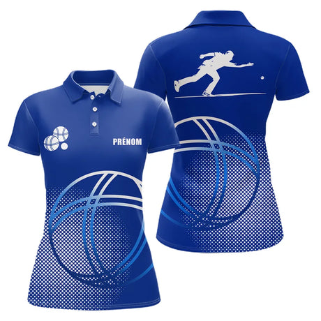 Polo Pétanque Sportif Bleu Royal - Prénom & Équipe - Polo Femme
