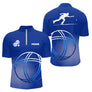 Polo Pétanque Sportif Bleu Royal - Prénom & Équipe - Polo Zippé Homme