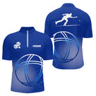 Polo Pétanque Sportif Bleu Royal - Prénom & Équipe - Polo Zippé Homme