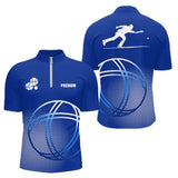 Polo Pétanque Sportif Bleu Royal - Prénom & Équipe - Polo Zippé Homme