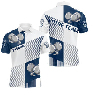 Polo Pétanque Sportif Chic - Bleu Marine Prénom & Équipe - Polo Homme