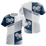 Polo Pétanque Sportif Chic - Bleu Marine Prénom & Équipe - T-Shirt Femme