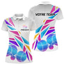 Polo Pétanque Sportif Personnalisé - Blanc & Violet Flash - Polo Femme