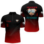 Polo Pétanque Super Joueur - Personnalisé Noir & Rouge - Polo Zippé Homme