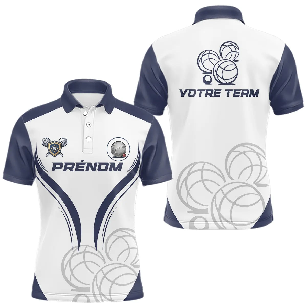 Polo Pétanque Sur Mesure - Boules Équipe Personnalisé - Polo Homme