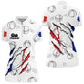 Polo Pétanque Tricolore Boules - Design Effet Griffé - Polo Zippé Femme