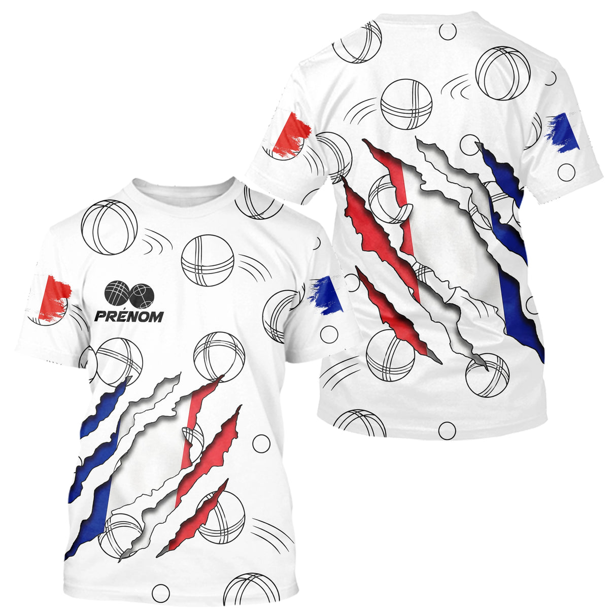 Polo Pétanque Tricolore Boules - Design Effet Griffé - T-Shirt Homme