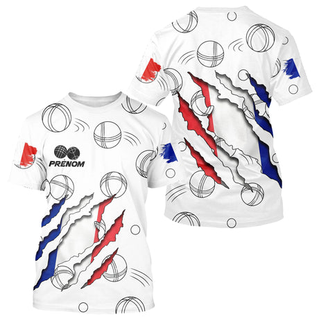 Polo Pétanque Tricolore Boules - Design Effet Griffé - T-Shirt Homme