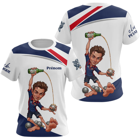 Polo Pétanque Tricolore Homme Personnalisé - Bleu Blanc Rouge - T-Shirt Femme
