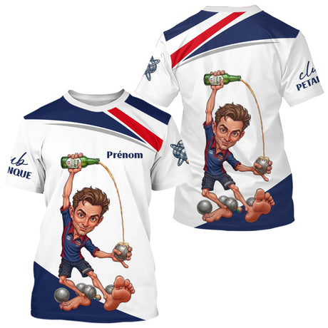 Polo Pétanque Tricolore Homme Personnalisé - Bleu Blanc Rouge - T-Shirt Homme
