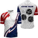 Polo Pétanque Tricolore Personnalisé - Design Boules Équipe - Polo Zippé Homme