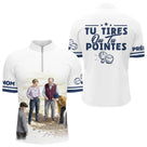 Polo Pétanque Tu Tires Blanc  - Le Cadeau Idéal - Polo Zippé Homme