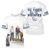 Polo Pétanque Tu Tires Blanc  - Le Cadeau Idéal - T-Shirt Homme