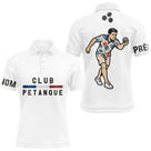 Polo Pétanque Vacances Boules - Hawaïen Blanc Personnalisé - Polo Homme