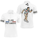 Polo Pétanque Vacances Boules - Hawaïen Blanc Personnalisé - Polo Homme