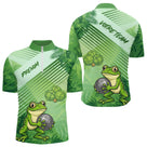 Polo Pétanque Vert Grenouille - Cadeau Bouliste Votre Équipe - Polo Zippé Homme
