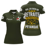 Polo Pétanque Vert Olive - L’Heure Retraite Personnalisé - Polo Femme