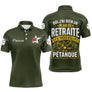 Polo Pétanque Vert Olive - L’Heure Retraite Personnalisé - Polo Homme