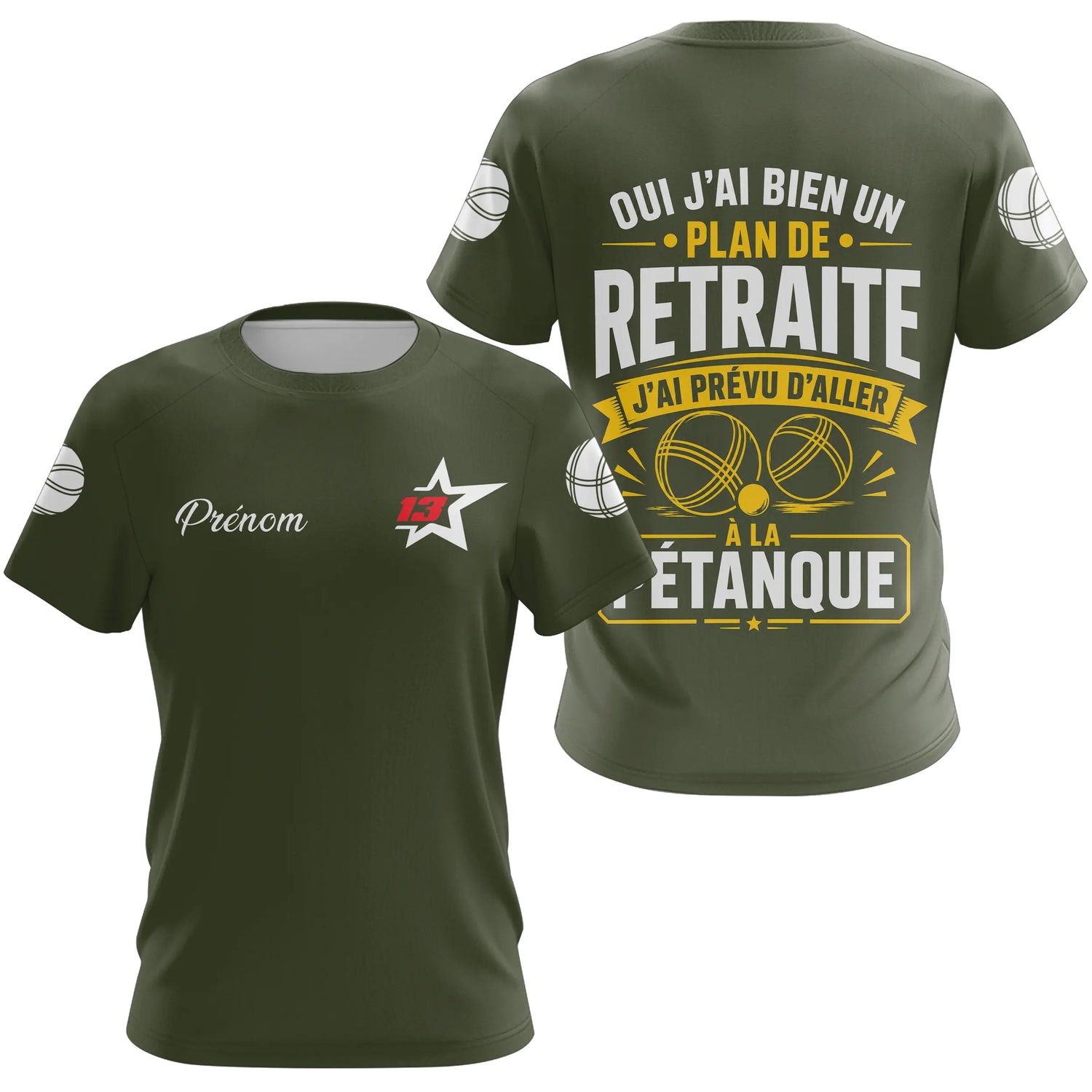 Polo Pétanque Vert Olive - L’Heure Retraite Personnalisé - T-Shirt Femme