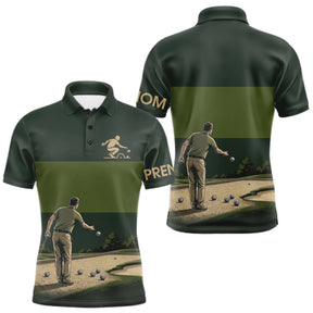 Polo Pétanque Vert Olive Personnalisé Joueur - Homme Femme - Polo Homme