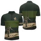 Polo Pétanque Vert Olive Personnalisé Joueur - Homme Femme - Polo Zippé Homme