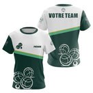 Polo Pétanque Vert Sapin Blanc – Boules Personnalisé - T-Shirt Femme