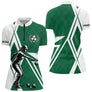 Polo Pétanque Vert et Blanc Personnalisé - Homme Femme Joueur - Polo Zippé Femme