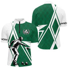 Polo Pétanque Vert et Blanc Personnalisé - Homme Femme Joueur - Polo Zippé Homme
