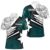 Polo Pétanque Vert Émeraude - Motif Boules Équipe - Polo Homme