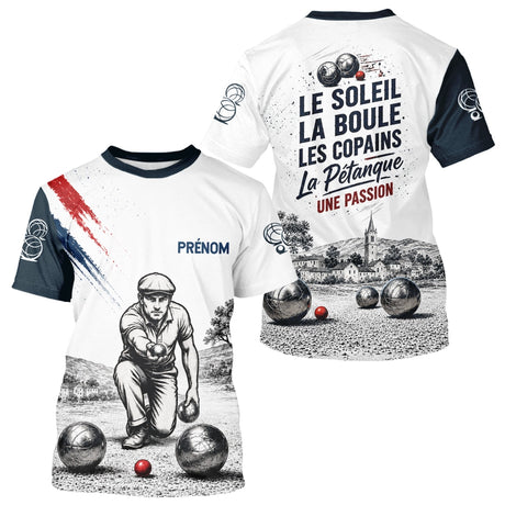 Polo Pétanque White Personnalisé - Vintage Passion Bouliste - T-Shirt Homme
