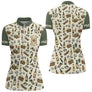 Polo Pétanque et Apéro Personnalisé - Olive et Beige - Polo Zippé Femme