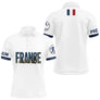 Polo Pétanque Élégant France - Blanc Bleu Personnalisé - Polo Homme