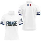 Polo Pétanque Élégant France - Blanc Bleu Personnalisé - Polo Homme