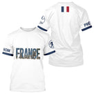Polo Pétanque Élégant France - Blanc Bleu Personnalisé - T-Shirt Homme